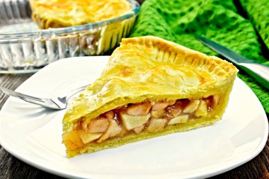 Pasta elma plaka gemide bir Amerikalı