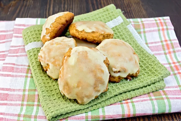 Cookies citrouille sur serviette de cuisine — Photo