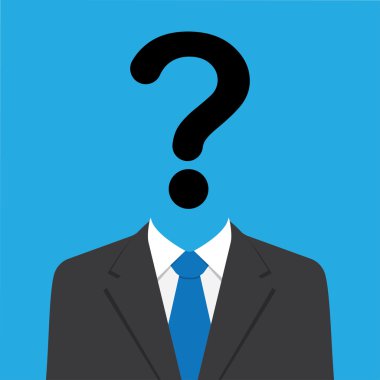 soru işareti kafa ile işadamı