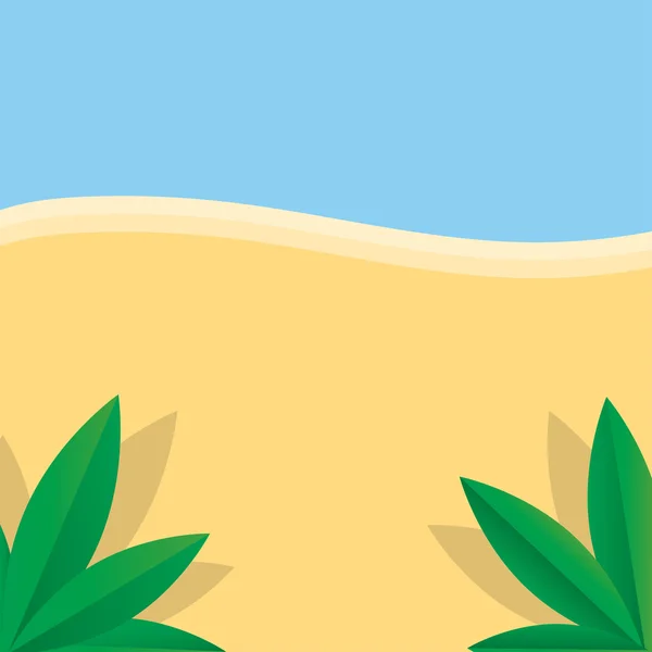 Zomer strand en palm — Stockvector