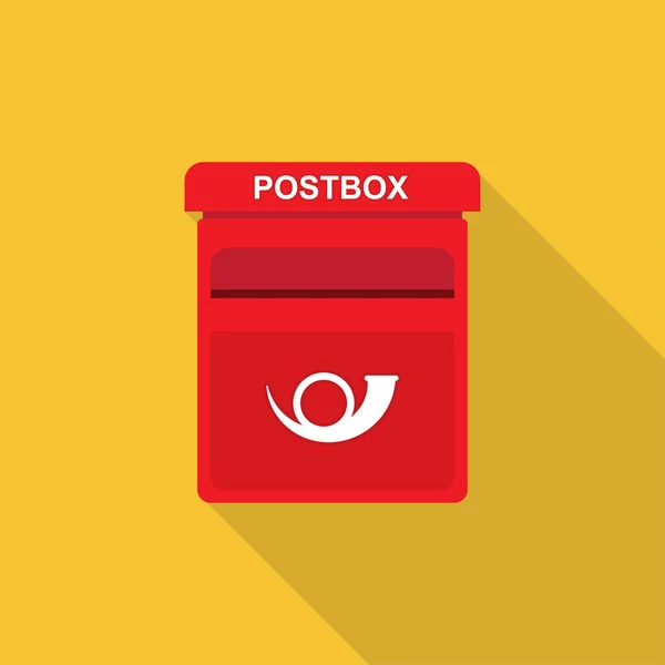 Postbox plat ontwerp. — Stockvector