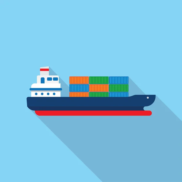 Nákladní loď s kontejnery — Stockový vektor