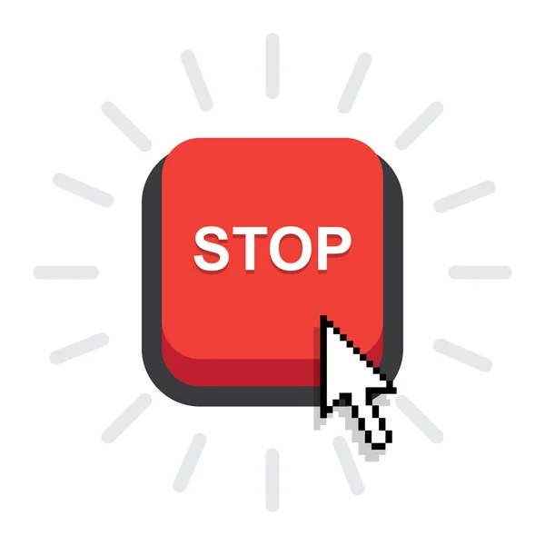 Red stop button — Stock Vector