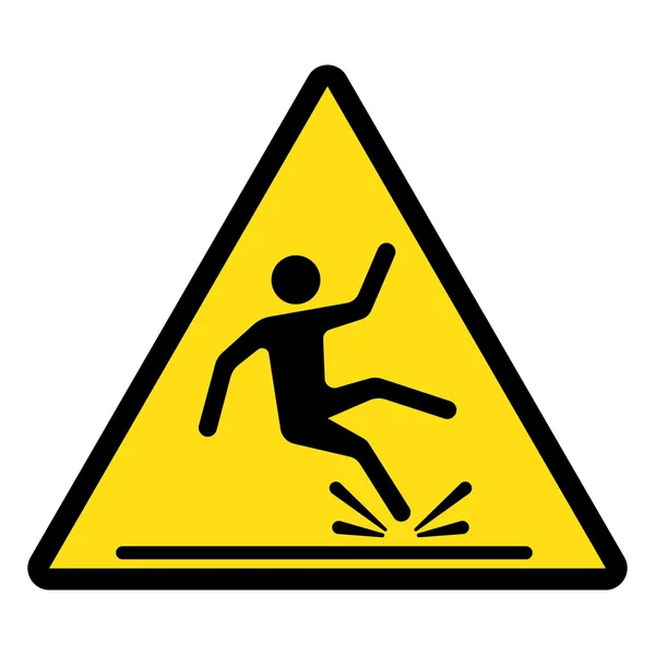 Wet floor caution sign. Vector illustration. — Stock Vector