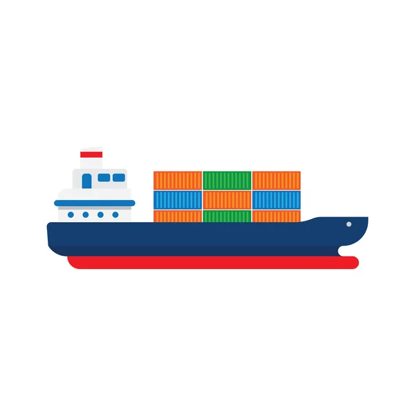 Nave da carico con container — Vettoriale Stock