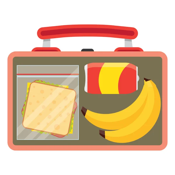 Lunchbox met school lunch — Stockvector