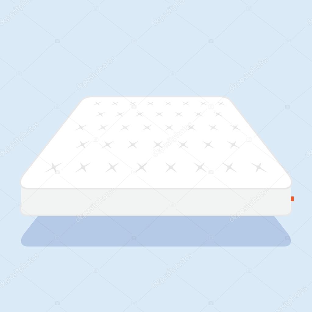 Double white mattress in flat style vector illustration