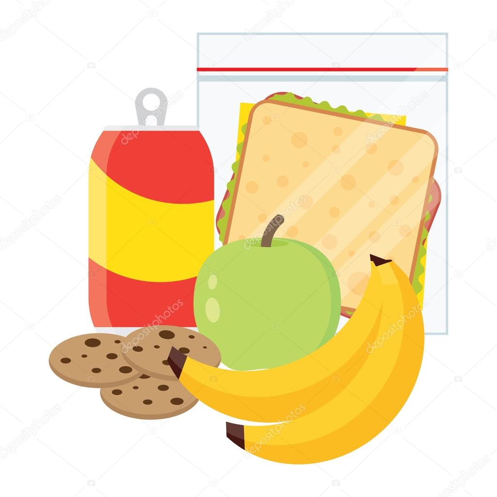 Lunch Vector Illustration Break Concept Time Design Sandwich Soda And An Apple Icon In Flat Style School Kids Image Lunch Vector Illustration Break Concept Time Design Sandwich Soda And An Apple Icon In Flat Style School Kids Image