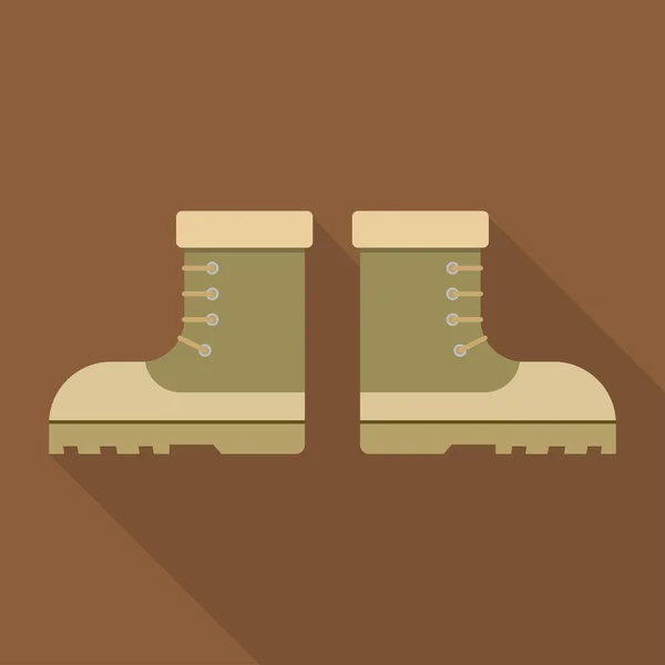 Combat military boots with shadow — Stock Vector