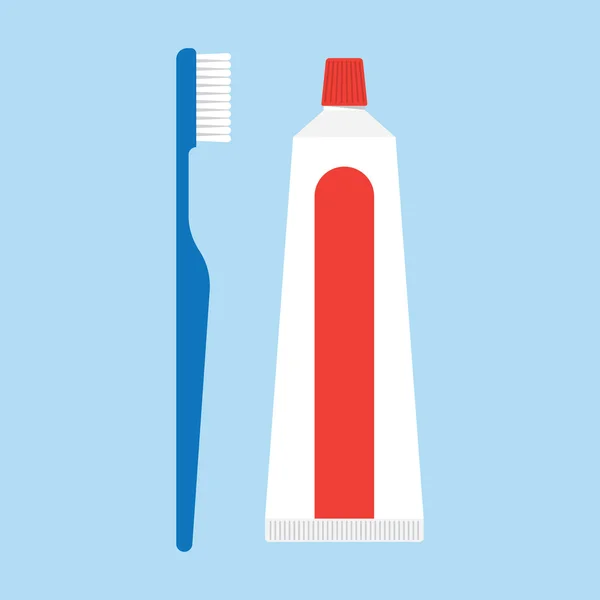 Geïsoleerde tandpasta en tand borstels — Stockvector