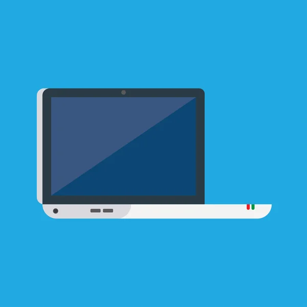 Laptop-Flach-Ikone. — Stockvektor