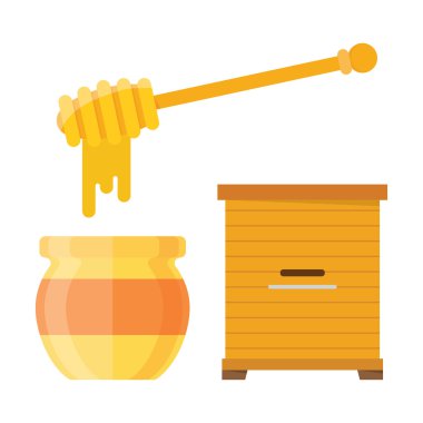 Cam Kavanoz bal ile ahşap drizzler