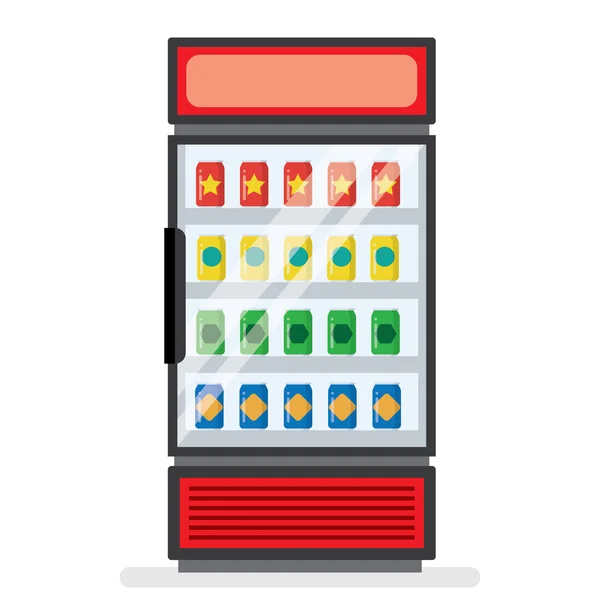 Vitrine Kühlschrank zur Kühlung von Getränken — Stockvektor