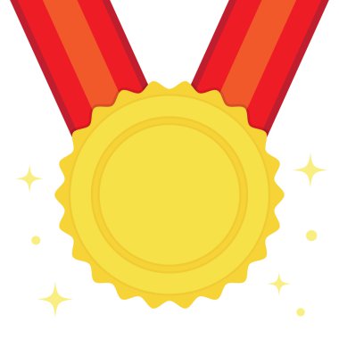 düz stil altın madalya