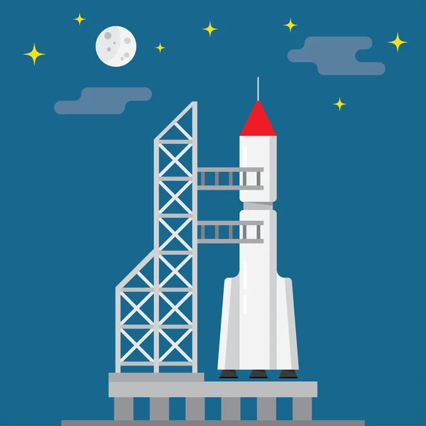 Rocket ready for launch — Stock Vector
