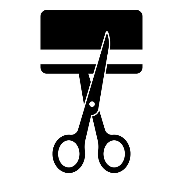 Scissors cut credit card icon — Stock Vector