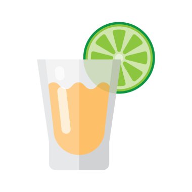 Kısa kadeh tekila ve kireç