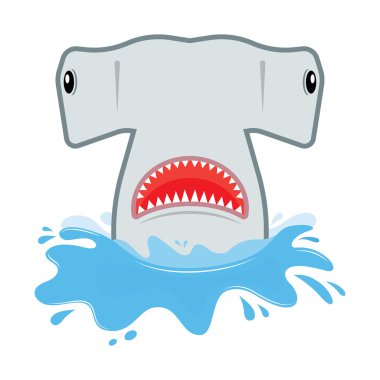 açık ağız ile çekiç köpekbalığı. O sudan atlar