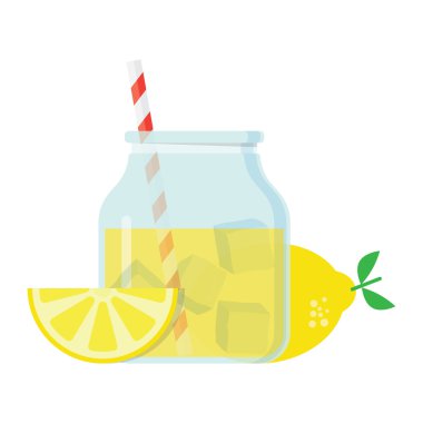 Cam Kavanoz limonata ile