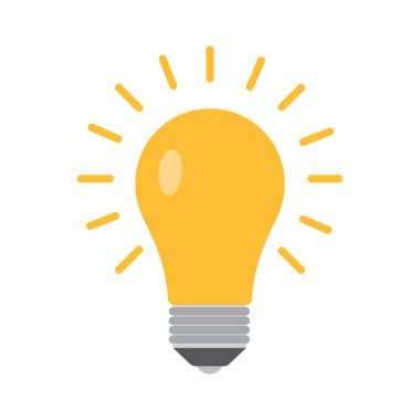 düz bir stil ampul simgesini