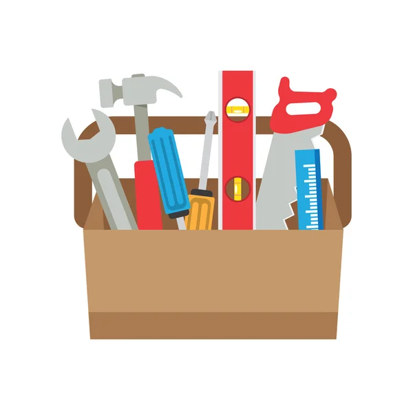 Caja de herramientas con herramientas . — Vector de stock