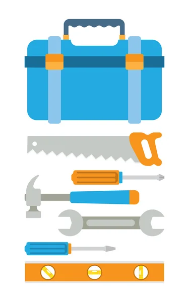 Caja de herramientas con herramientas . — Vector de stock