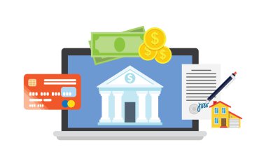 Online Bankacılık Tema, düz stil