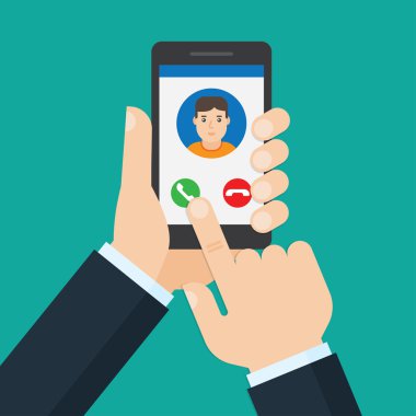 Smartphone ekranda gelen arama.