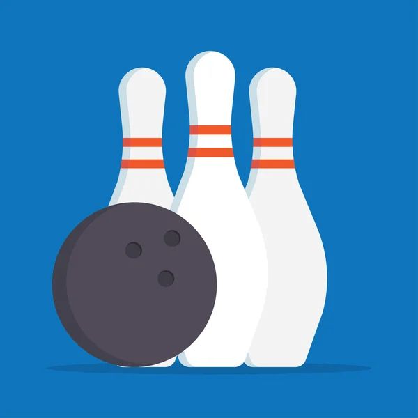 Bowling bal en kegelen pictogrammen. — Stockvector