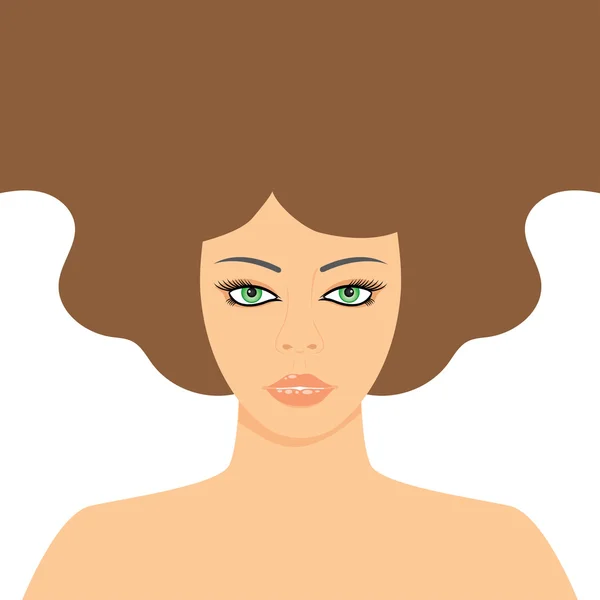 Mujer de moda con el pelo largo. Ilustración vectorial . — Archivo Imágenes Vectoriales