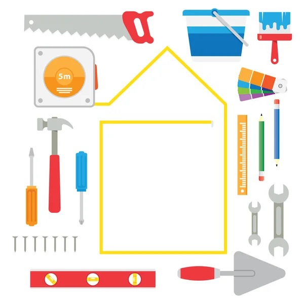 Casa remodelar ferramentas — Vetor de Stock