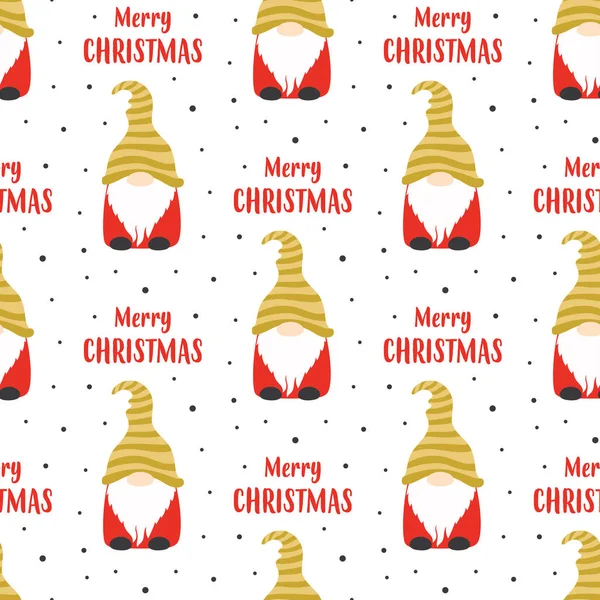 Padrão Natal Sem Costura Com Gnomos Bonitos Ideal Para Tecido —  Vetores de Stock