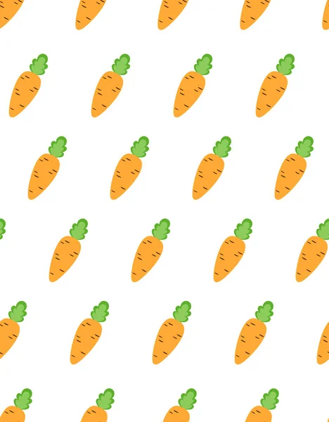 Easter Seamless Pattern Carrot Isolated White Background Vector Illustration Simple — Stock Vector