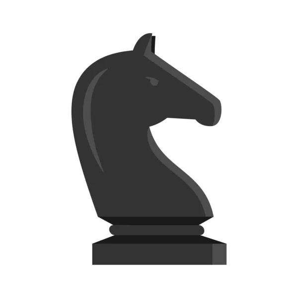 Black Chess Knight Piece White Background Chess Horse Black Icon — Stock Vector