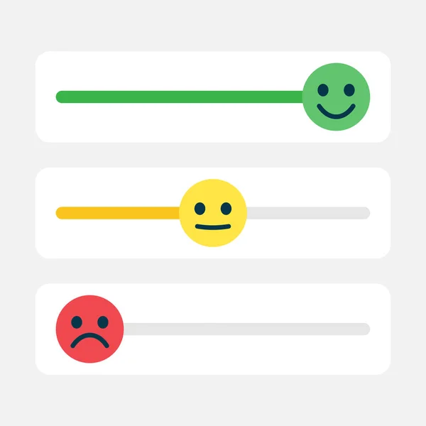 Satisfaction Rating Switch Toggle Customer Reviews Feedback Form Emotions Excellent — Stock Vector