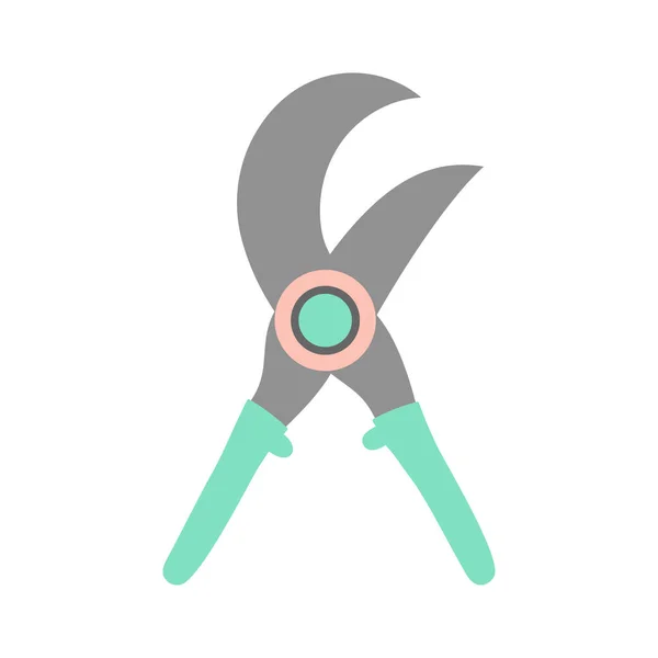 Kreslené Zahradnické Nůžky Nebo Nůžky Izolované Bílém Pozadí Zahradnický Nástroj — Stockový vektor