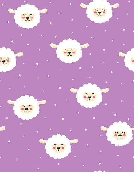 cute lamb cartoon seamless pattern, animal background, easter vector illustration