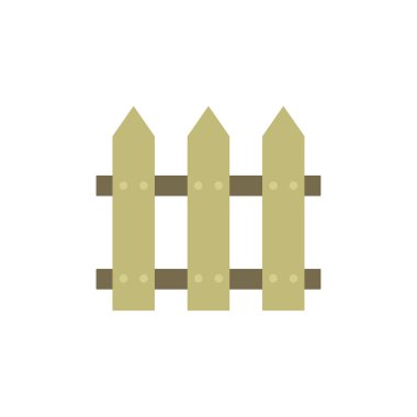 karikatür tarzı ahşap çit, beyaz arka planda izole edilmiş tahtalardan yapılmış kırsal çit, vektör çizimi, karikatür bahçesi bariyeri