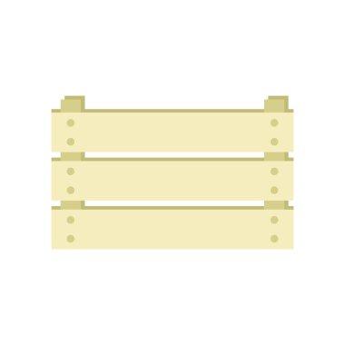 Beyaz arkaplanda izole edilmiş amfi ahşap kutunun vektör çizimi, herhangi bir şeyi saklamak için ahşap kap