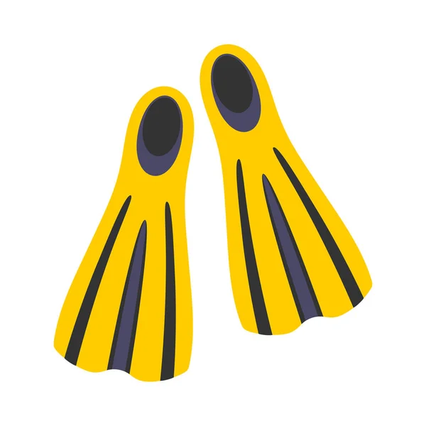 在白色背景上隔离的扁平风格潜水图标的黄色快艇 游泳符号矢量图解 — 图库矢量图片