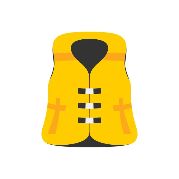 白い背景に黄色のインフレータブルライフジャケットベクトルイラスト — ストックベクタ