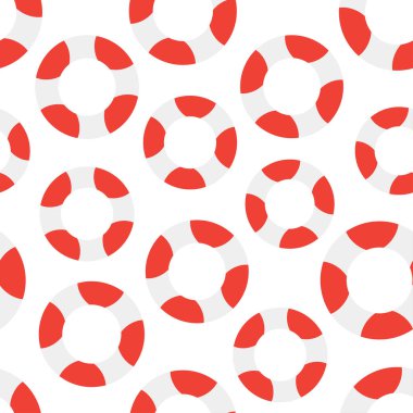 Beyaz arkaplanda yaşam şamandırası, vektör çizimi, düz tasarım