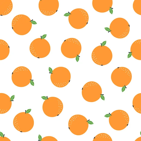 Elegantes Naranjas Frutas Patrón Sin Costuras Estilo Escandinavo Sobre Fondo — Vector de stock