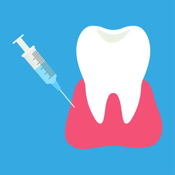 Zahnärztliche Anästhesie Injektion Von Anästhesie Zur Behandlung Von Zähnen — Stockvektor