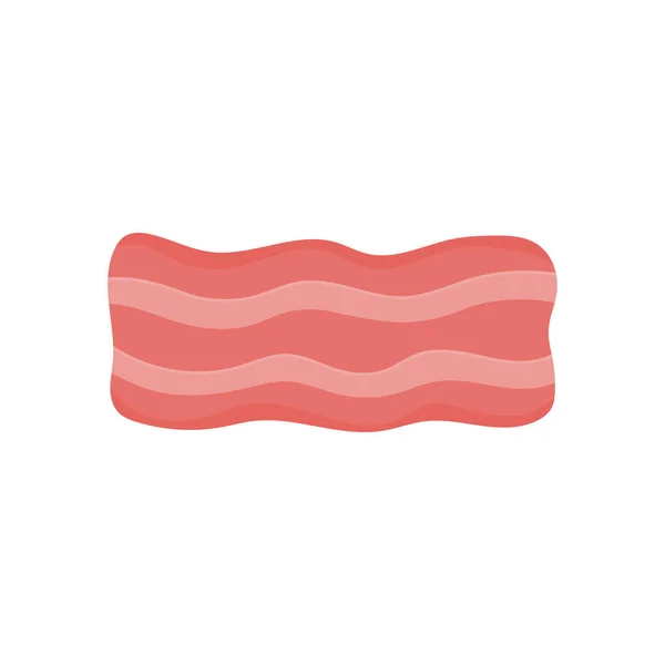Läcker Bacon Vektor Illustration Bacon Platt Ikon Skiva Stekt Bacon — Stock vektor