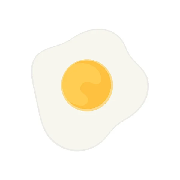 Смажене Яйце Ізольовано Білому Фоні Векторні Ілюстрації — стоковий вектор