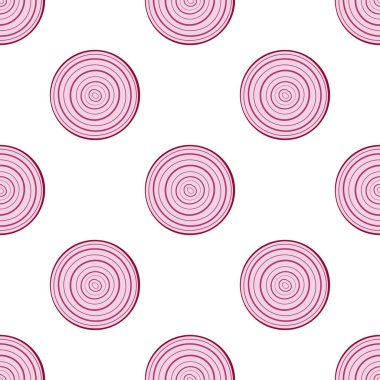 taze ve sulu kırmızı soğanlar pürüzsüz desen, vektör çizimi, sebze arka planı