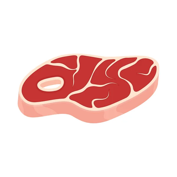 Syrová Svíčková Hovězí Steak Bílém Pozadí Jídlo Vektorová Ilustrace — Stockový vektor