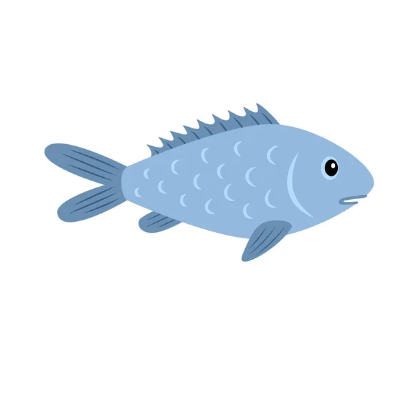 Dorado Fische Meeresfrüchte Isoliert Auf Weißem Hintergrund Vektorillustration — Stockvektor