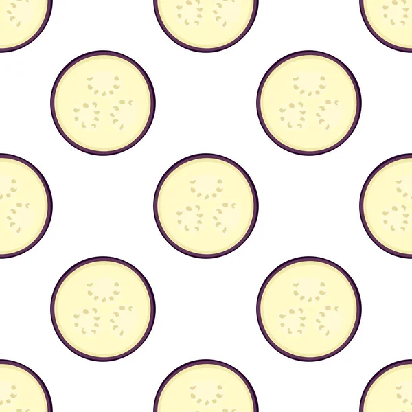 Vector Aubergine Naadloos Patroon Cartoon Stijl Aubergine Groenten Geïsoleerd Witte — Stockvector